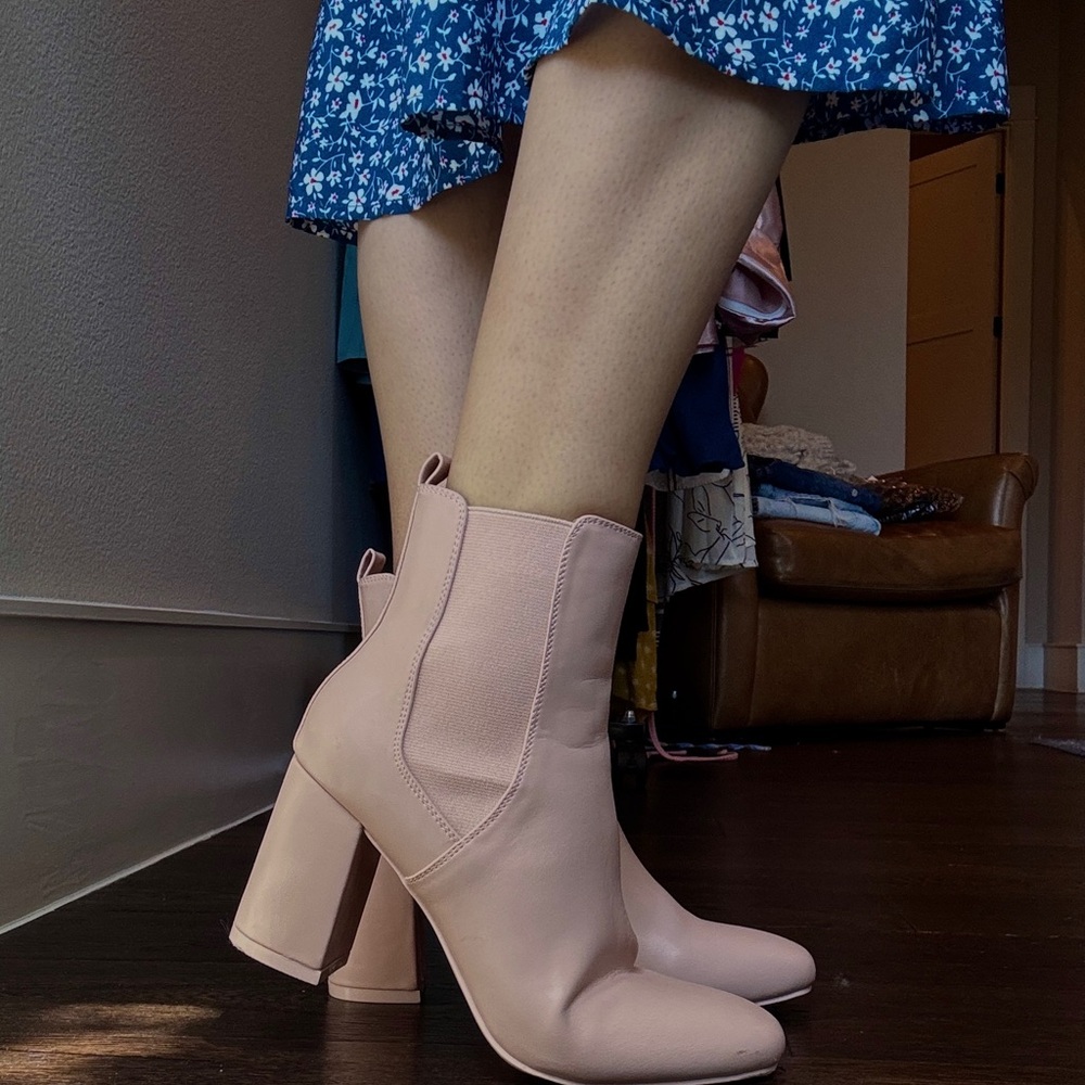 Elegant Baby Pink Ankle Boots